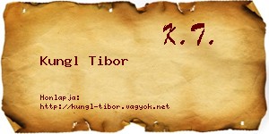 Kungl Tibor névjegykártya